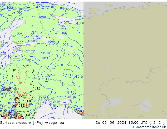 Yer basıncı Arpege-eu Cts 08.06.2024 15 UTC