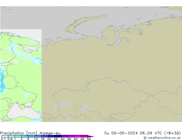 Yağış Arpege-eu Paz 09.06.2024 09 UTC