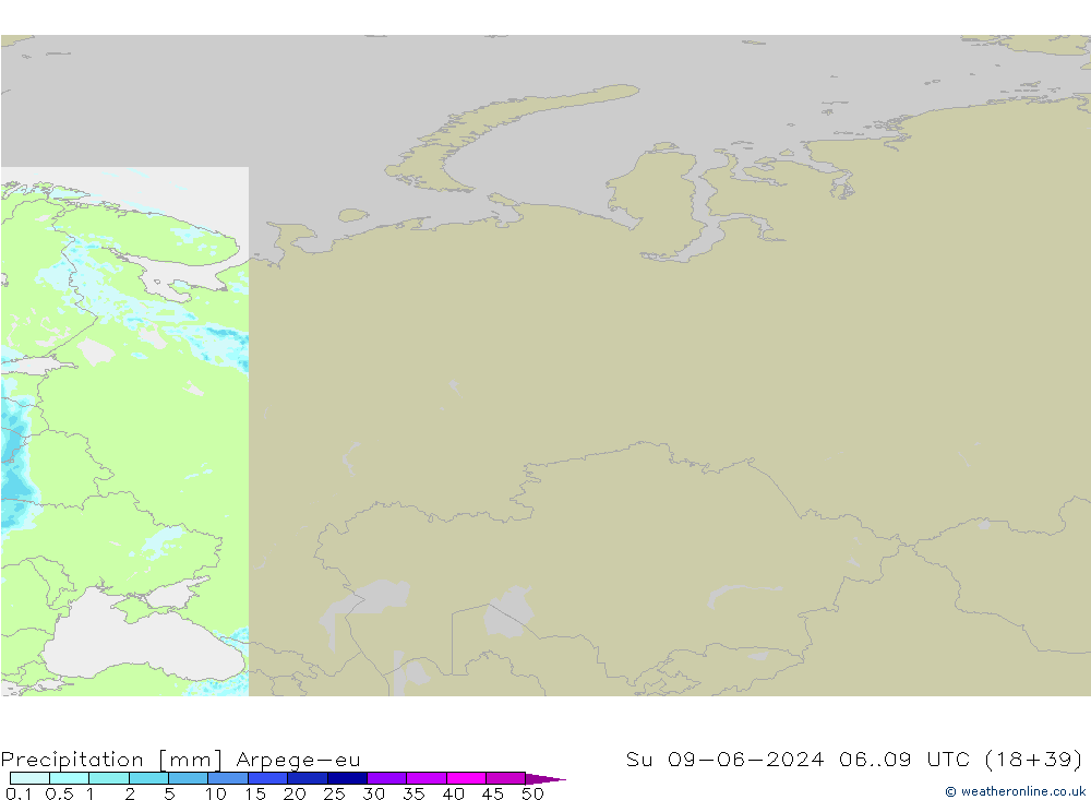Yağış Arpege-eu Paz 09.06.2024 09 UTC