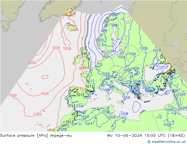 Luchtdruk (Grond) Arpege-eu ma 10.06.2024 15 UTC