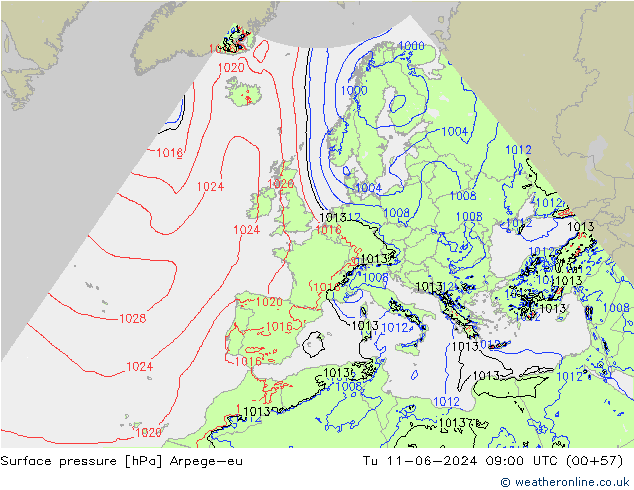 ciśnienie Arpege-eu wto. 11.06.2024 09 UTC