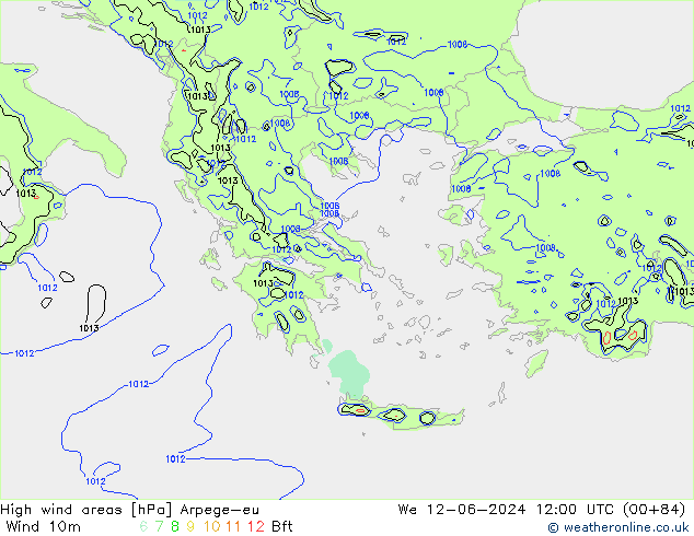 Windvelden Arpege-eu wo 12.06.2024 12 UTC