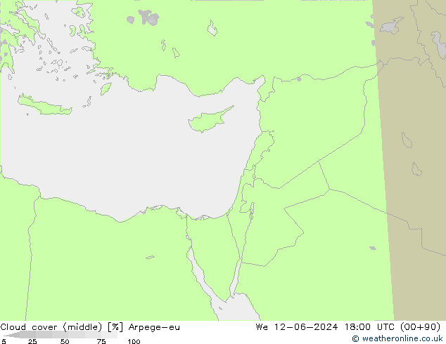 Bulutlar (orta) Arpege-eu Çar 12.06.2024 18 UTC
