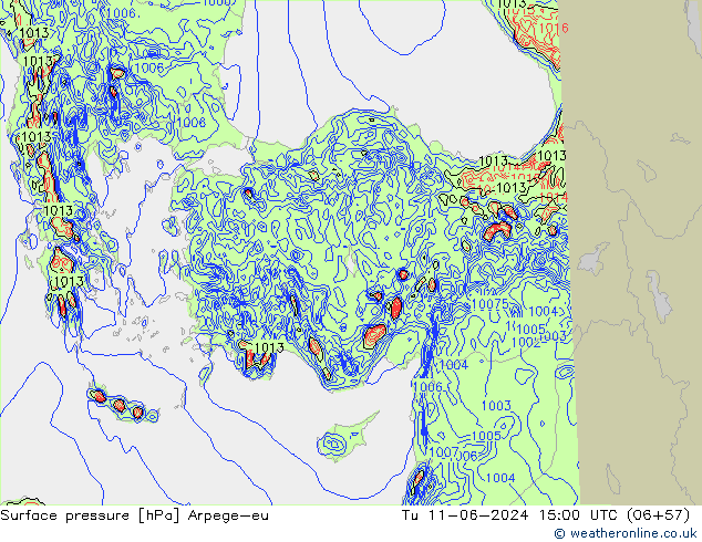Luchtdruk (Grond) Arpege-eu di 11.06.2024 15 UTC