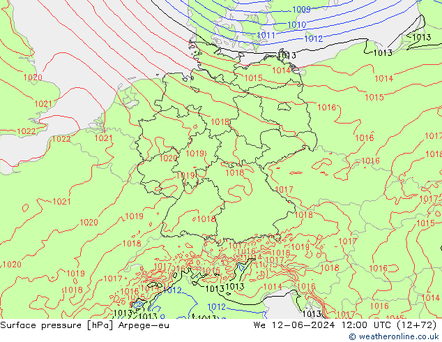 Yer basıncı Arpege-eu Çar 12.06.2024 12 UTC