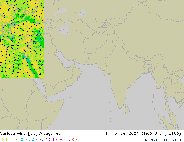 Rüzgar 10 m Arpege-eu Per 13.06.2024 06 UTC