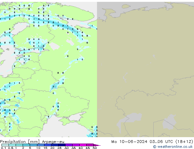 Yağış Arpege-eu Pzt 10.06.2024 06 UTC