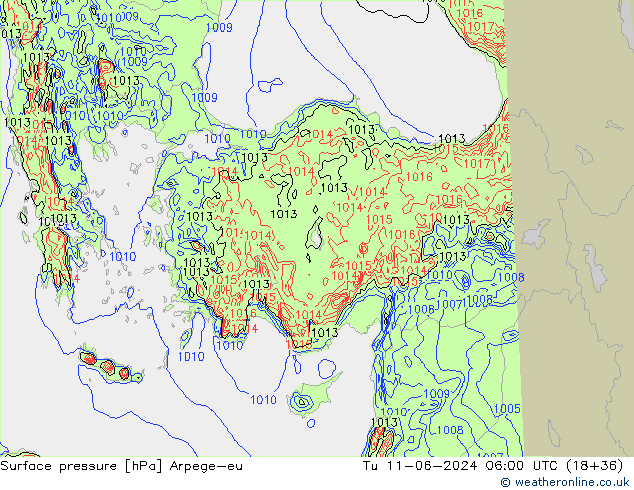 ciśnienie Arpege-eu wto. 11.06.2024 06 UTC