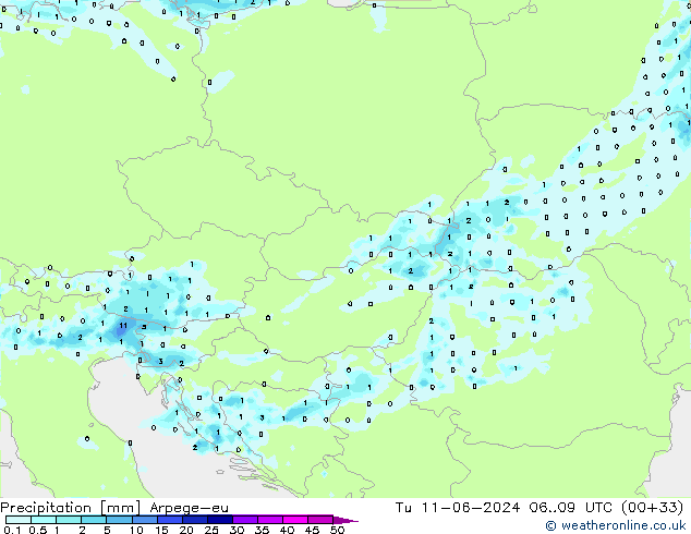 Yağış Arpege-eu Sa 11.06.2024 09 UTC