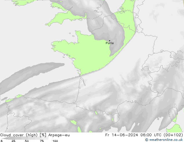Nubes altas Arpege-eu vie 14.06.2024 06 UTC