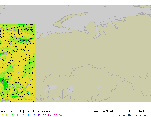 Bodenwind Arpege-eu Fr 14.06.2024 06 UTC