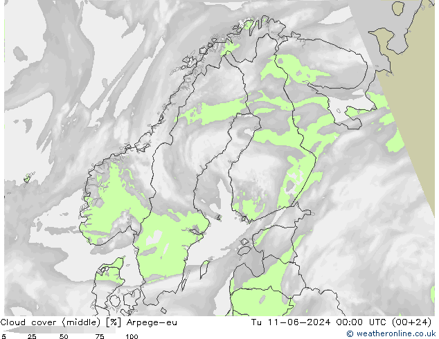 nuvens (médio) Arpege-eu Ter 11.06.2024 00 UTC
