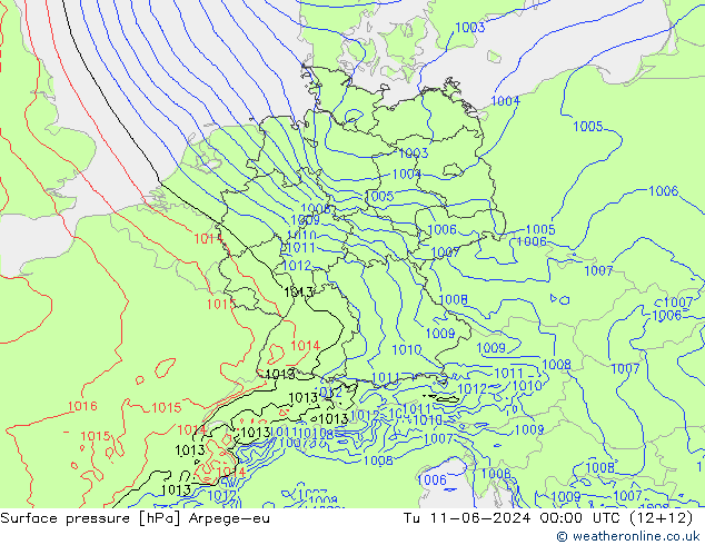 Presión superficial Arpege-eu mar 11.06.2024 00 UTC