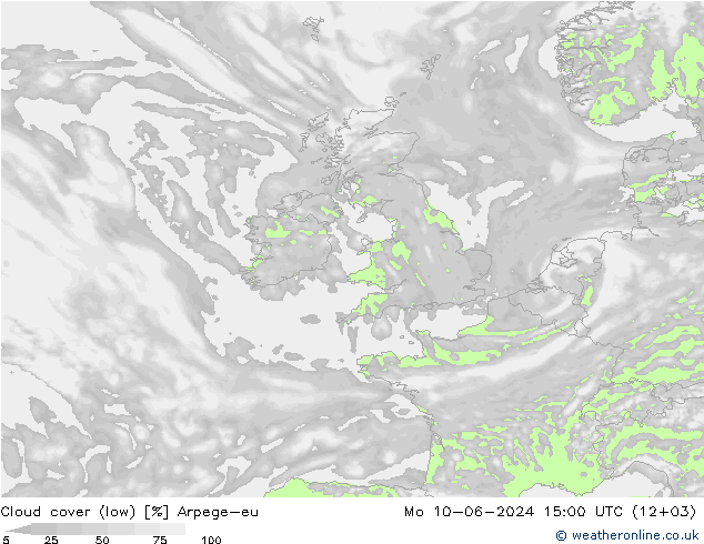 Nubi basse Arpege-eu lun 10.06.2024 15 UTC