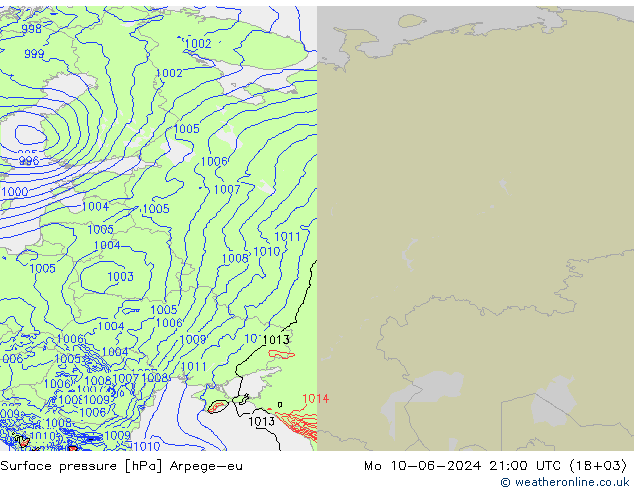 pression de l'air Arpege-eu lun 10.06.2024 21 UTC