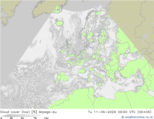 Nuages (bas) Arpege-eu mar 11.06.2024 06 UTC