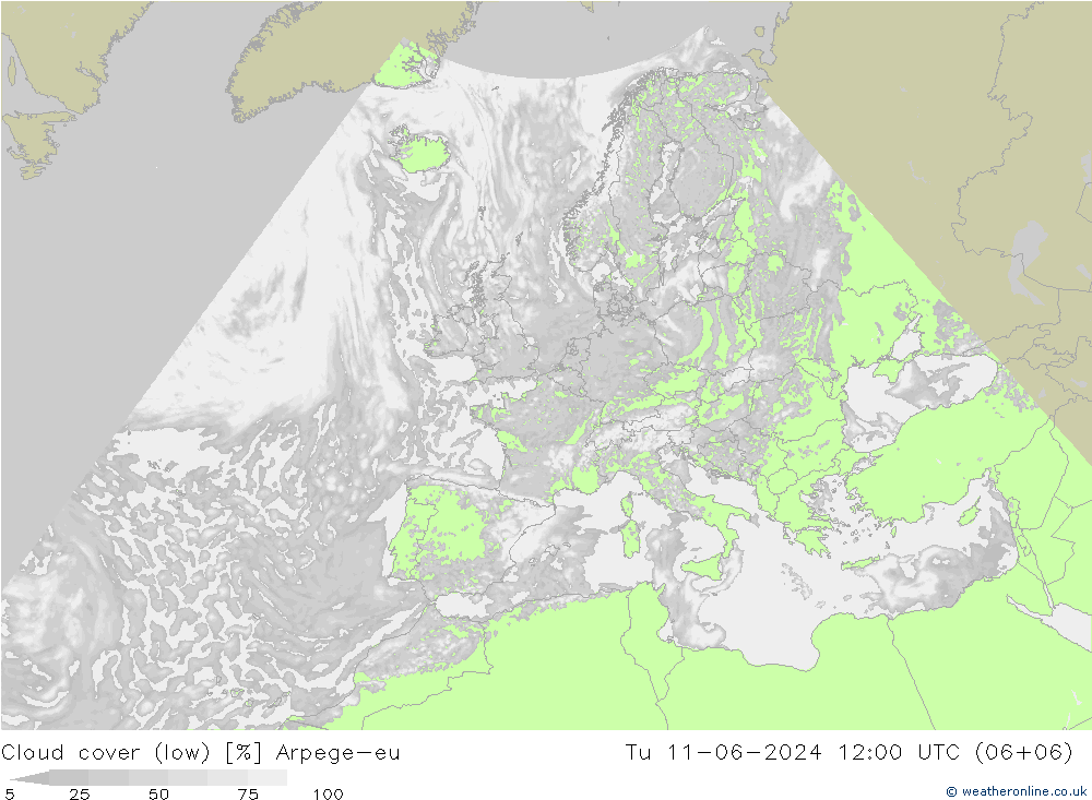 云 (低) Arpege-eu 星期二 11.06.2024 12 UTC