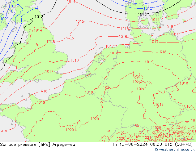 Yer basıncı Arpege-eu Per 13.06.2024 06 UTC