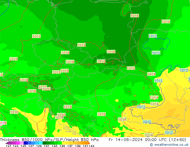 Thck 850-1000 hPa Arpege-eu pt. 14.06.2024 00 UTC