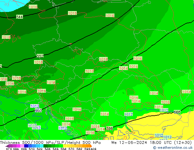 Thck 500-1000hPa Arpege-eu  12.06.2024 18 UTC