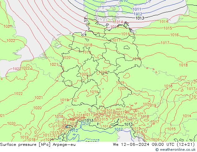ciśnienie Arpege-eu śro. 12.06.2024 09 UTC