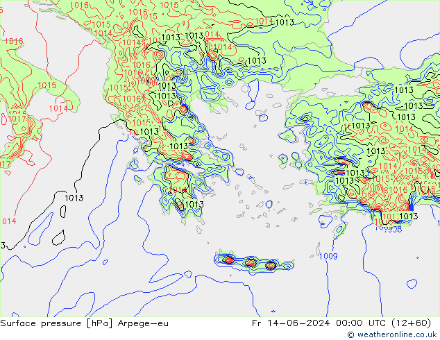 Yer basıncı Arpege-eu Cu 14.06.2024 00 UTC