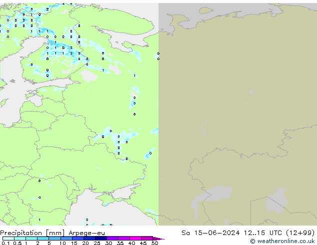 Precipitation Arpege-eu Sa 15.06.2024 15 UTC