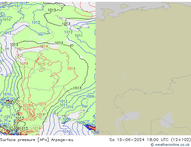 Yer basıncı Arpege-eu Cts 15.06.2024 18 UTC