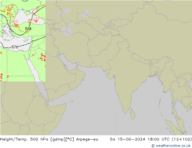 Geop./Temp. 500 hPa Arpege-eu sáb 15.06.2024 18 UTC