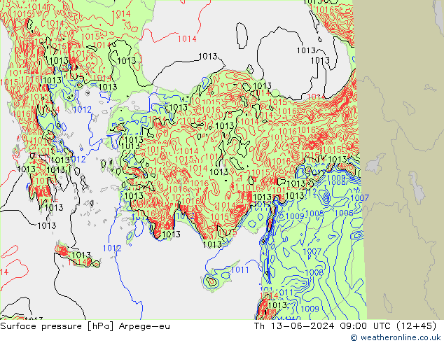 pression de l'air Arpege-eu jeu 13.06.2024 09 UTC