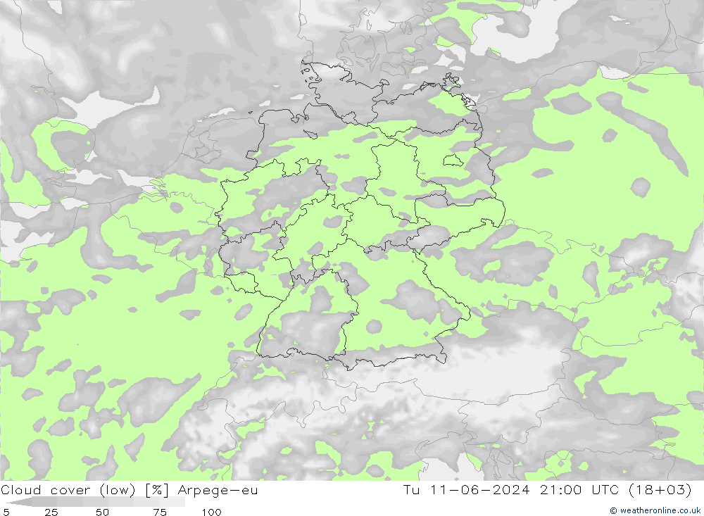 облака (низкий) Arpege-eu вт 11.06.2024 21 UTC