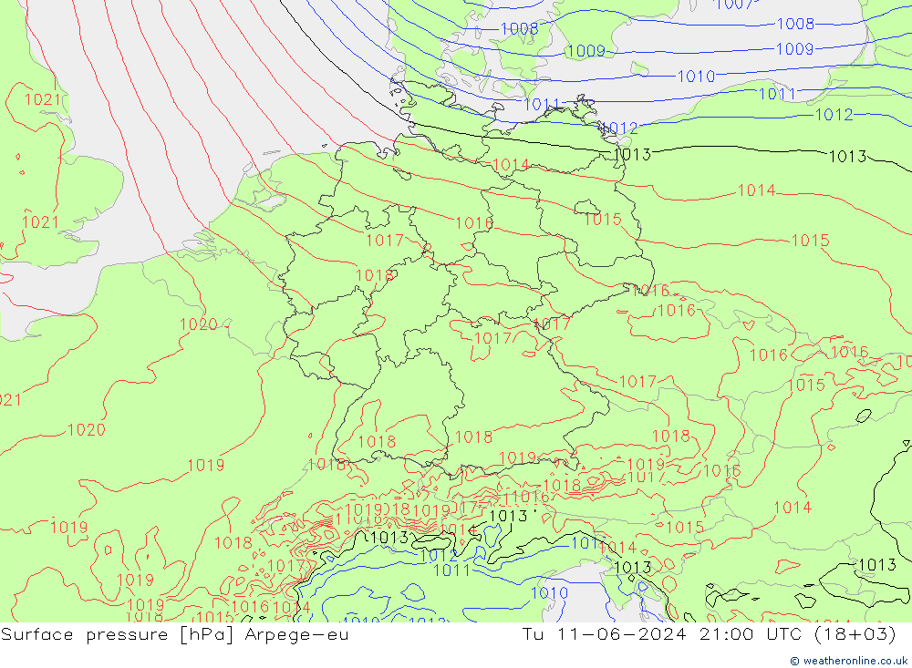 pressão do solo Arpege-eu Ter 11.06.2024 21 UTC