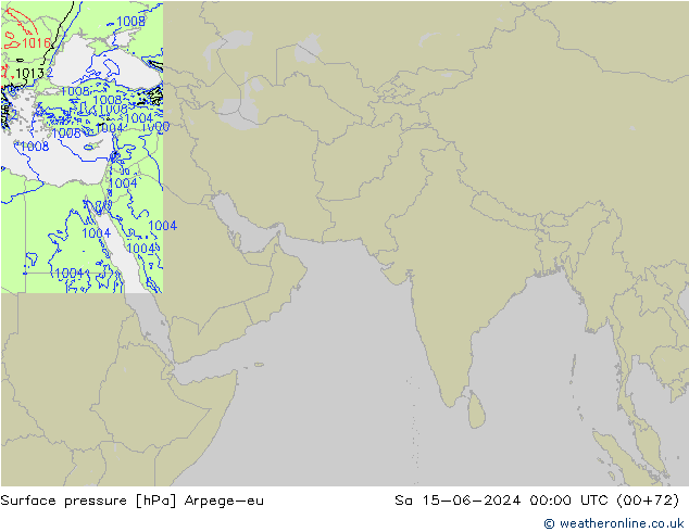 Surface pressure Arpege-eu Sa 15.06.2024 00 UTC