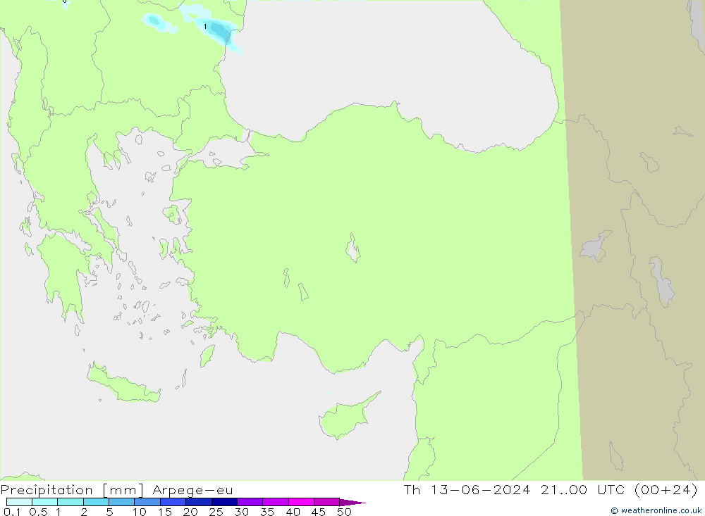 Yağış Arpege-eu Per 13.06.2024 00 UTC