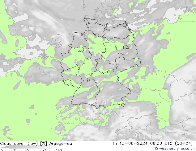 Wolken (tief) Arpege-eu Do 13.06.2024 06 UTC