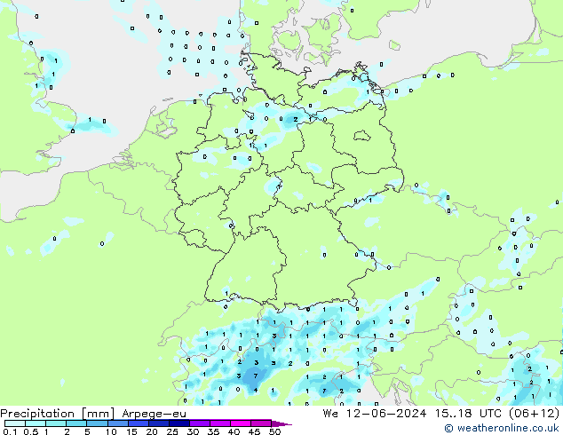 precipitação Arpege-eu Qua 12.06.2024 18 UTC