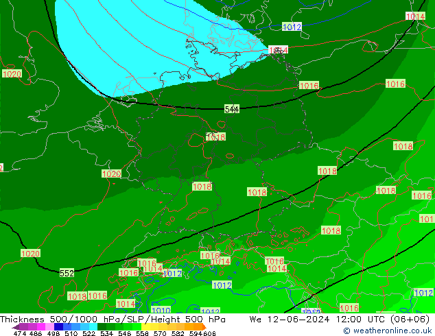 Thck 500-1000hPa Arpege-eu  12.06.2024 12 UTC