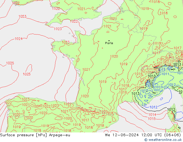 Yer basıncı Arpege-eu Çar 12.06.2024 12 UTC