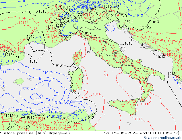 pressão do solo Arpege-eu Sáb 15.06.2024 06 UTC