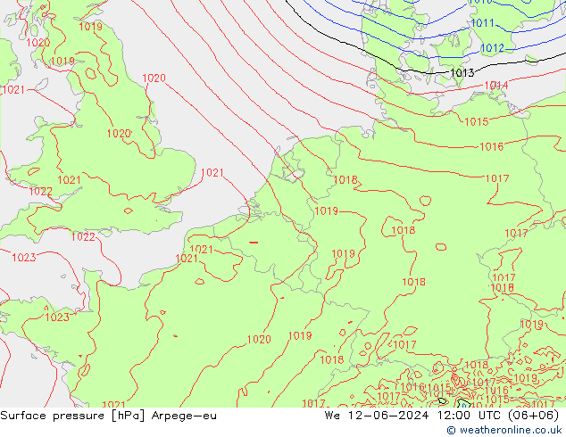 Luchtdruk (Grond) Arpege-eu wo 12.06.2024 12 UTC