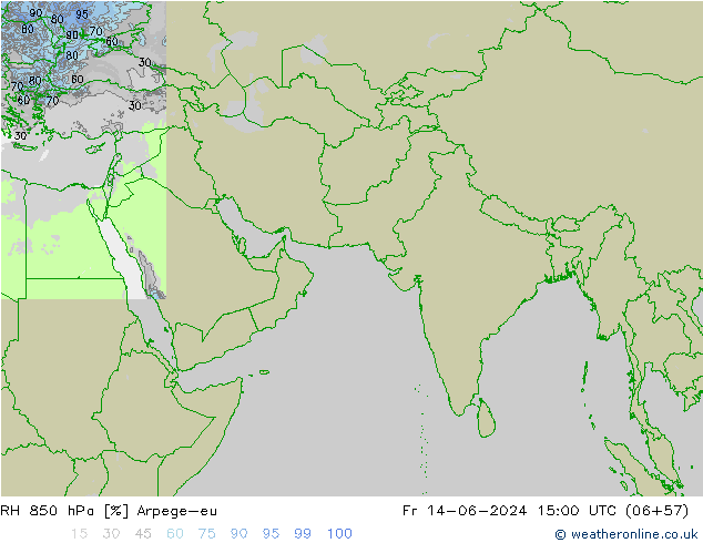 RH 850 hPa Arpege-eu pt. 14.06.2024 15 UTC