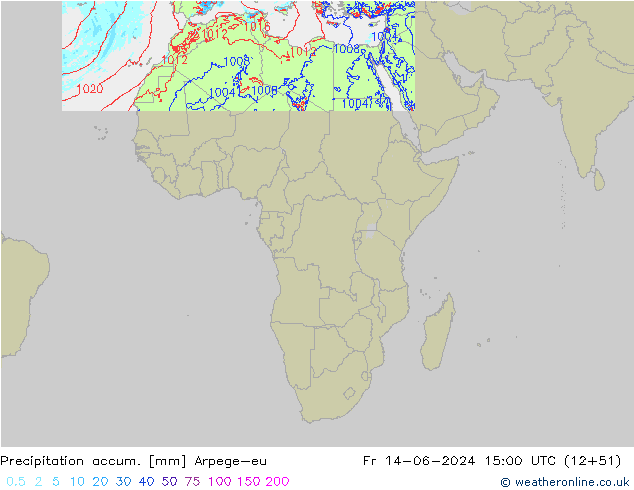 Totale neerslag Arpege-eu vr 14.06.2024 15 UTC