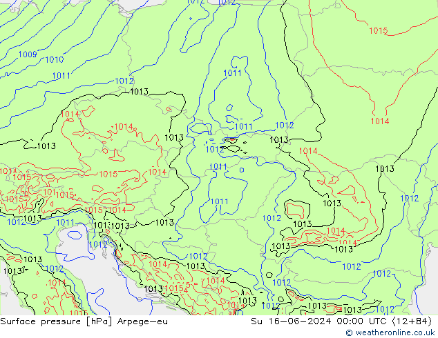 Atmosférický tlak Arpege-eu Ne 16.06.2024 00 UTC