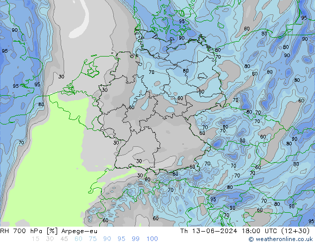 RV 700 hPa Arpege-eu do 13.06.2024 18 UTC