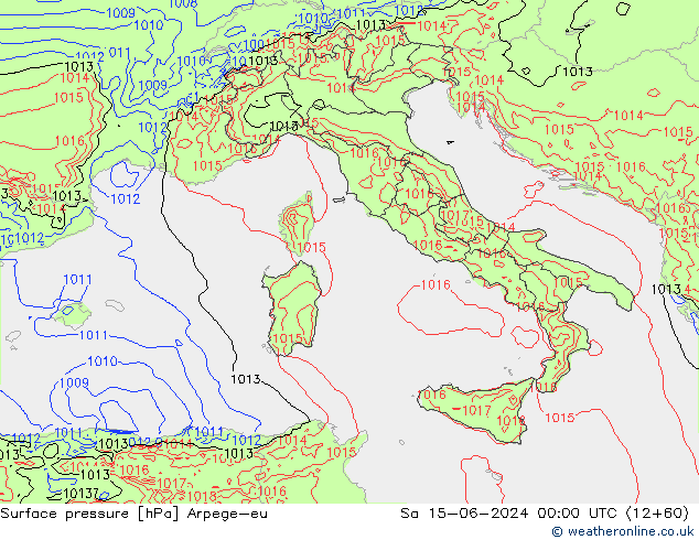 Yer basıncı Arpege-eu Cts 15.06.2024 00 UTC