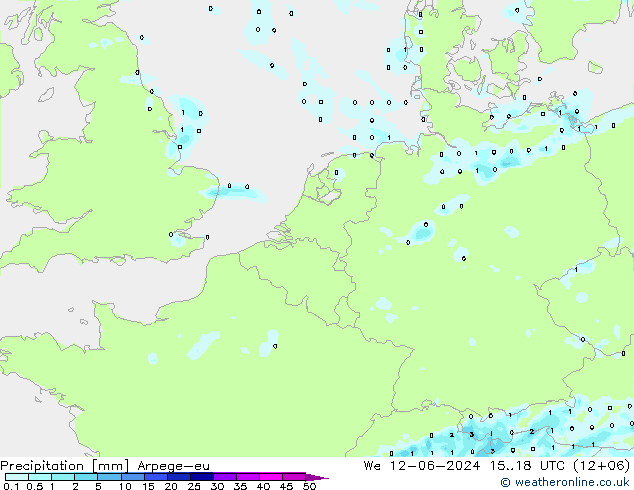 Precipitación Arpege-eu mié 12.06.2024 18 UTC