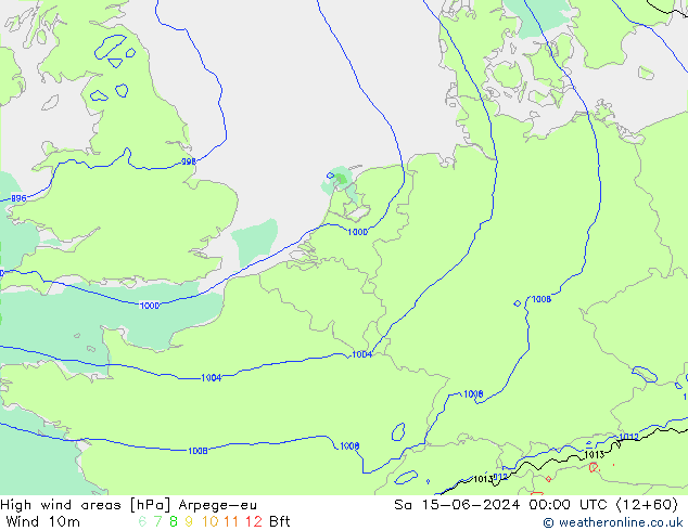 yüksek rüzgarlı alanlar Arpege-eu Cts 15.06.2024 00 UTC