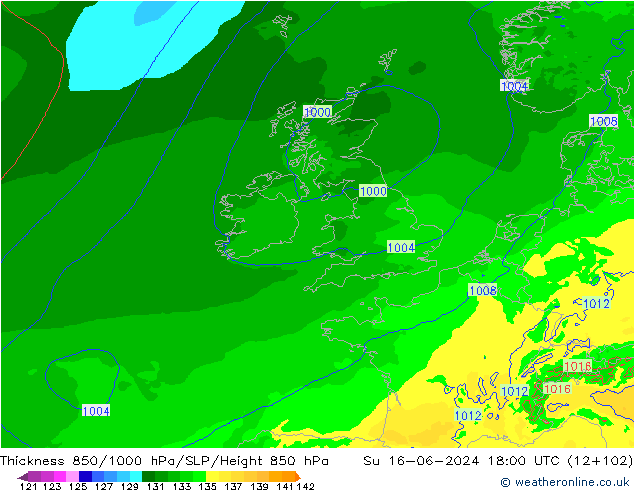 Thck 850-1000 hPa Arpege-eu Ne 16.06.2024 18 UTC