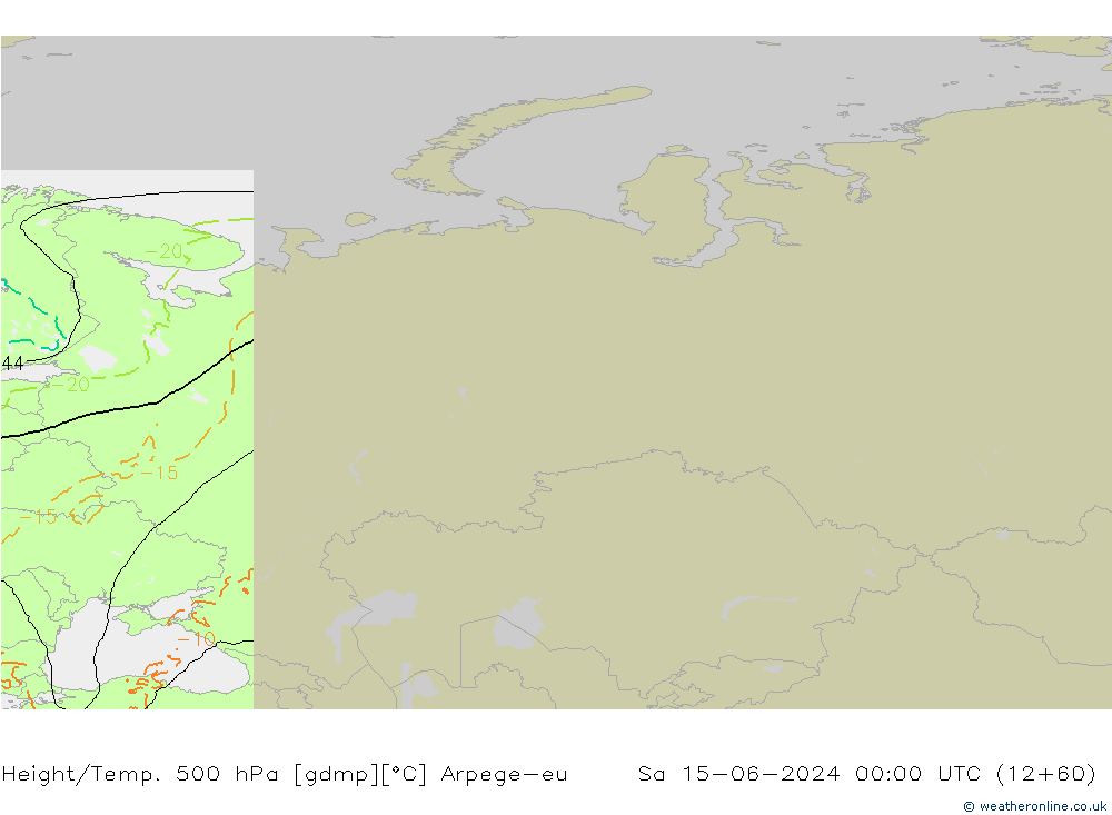 Height/Temp. 500 hPa Arpege-eu So 15.06.2024 00 UTC