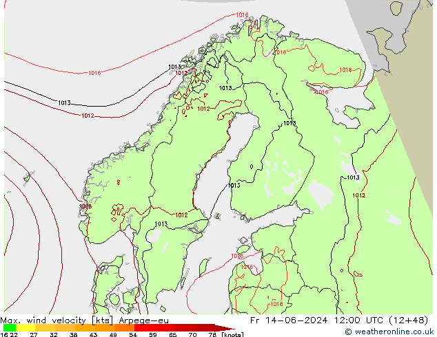 Windböen Arpege-eu Fr 14.06.2024 12 UTC